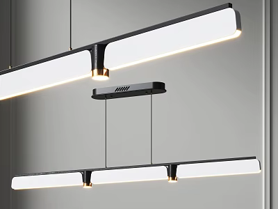 Sleek Modern Linear LED Pendant Light Suspended From Ceiling For Contemporary Interiors 3d model