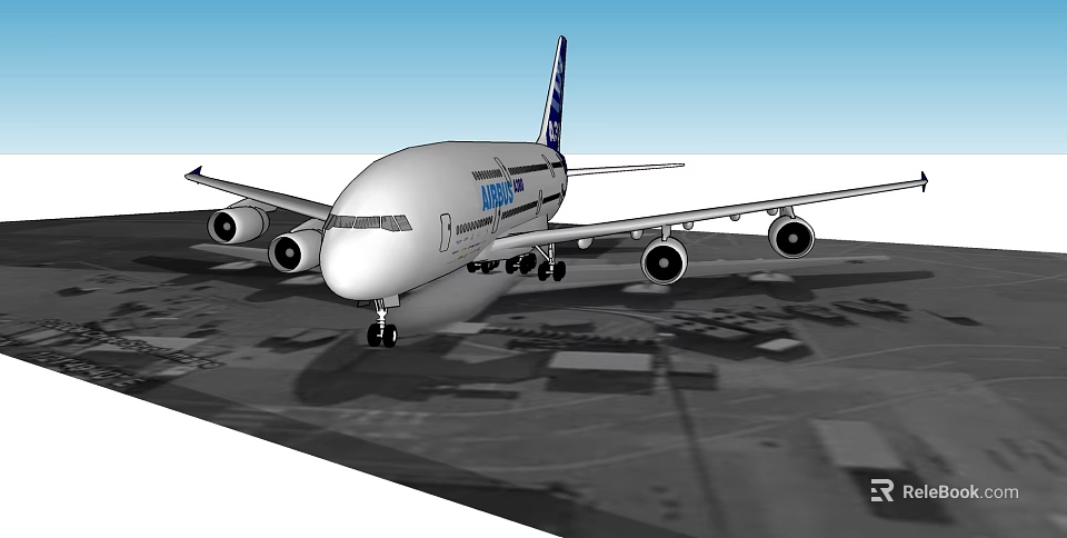 Lufthansa Passenger Plane Parked On Airport Tarmac With Landing Gear Down 3d model 