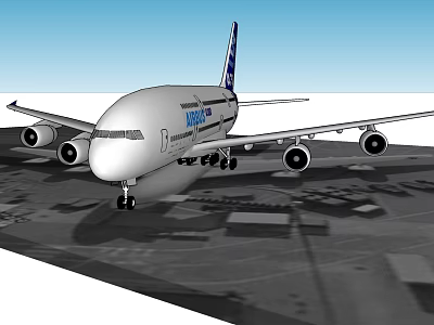 Lufthansa Passenger Plane Parked On Airport Tarmac With Landing Gear Down 3d model