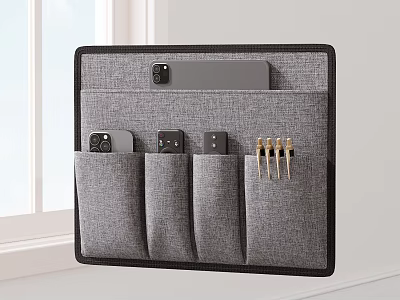 Wall Mounted Fabric Storage Organizer With Multiple Pockets For Daily Essentials 3d model