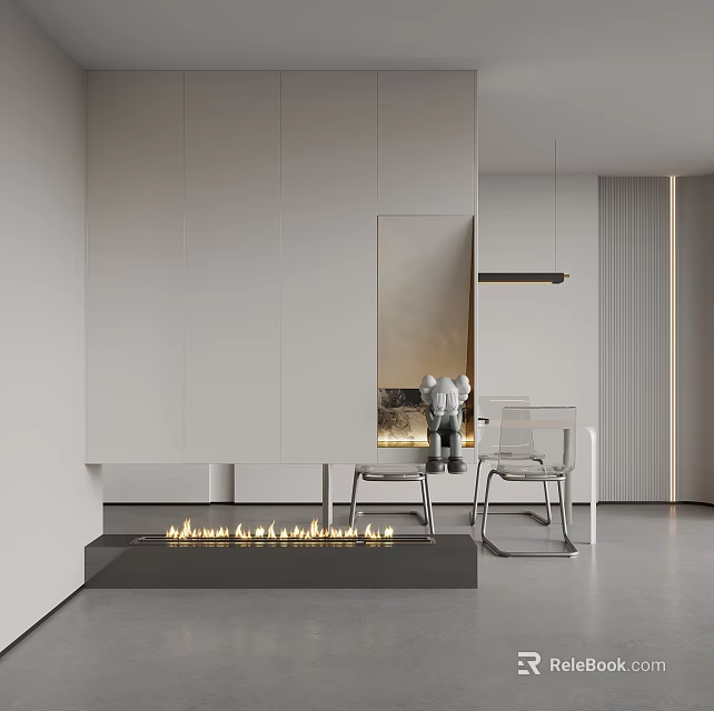 Modern Minimalist White Lacquered Shoe Cabinet With Mirror Panel And Ample Storage Space In Entryway 3d model 