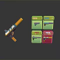 Toy Bubble Gun With Colorful Green Pink Packaging Boxes And Playful Design