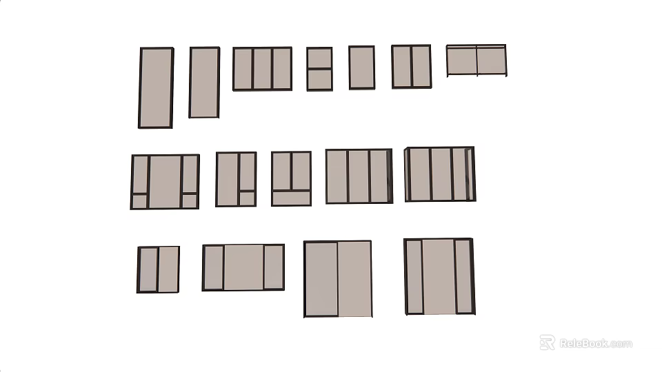 Various Rectangular Wooden Panels For Home Furniture Components And Designs 3d model 
