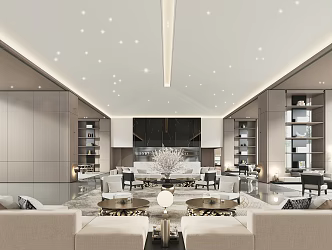Modern reception area Sales office Sales center Negotiation area Rest area 3d model