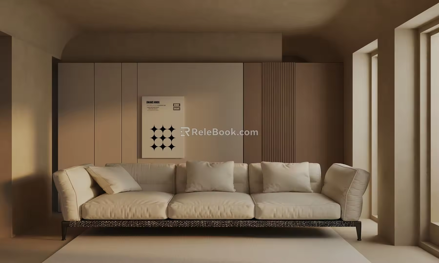 Three-seat sofa 3d model