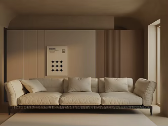 Three-seat sofa 3d model