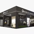 Modern VICEREA Exhibition Booth With Glass Windows And Product Display Area