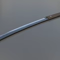 Traditional Long Sword With Silver Sharp Blade And Wooden Handle Design 3d model