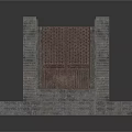 Traditional Stone Structure Featuring Intricate Carved Panel And Side Stone Pillars With Base Pedestal Design