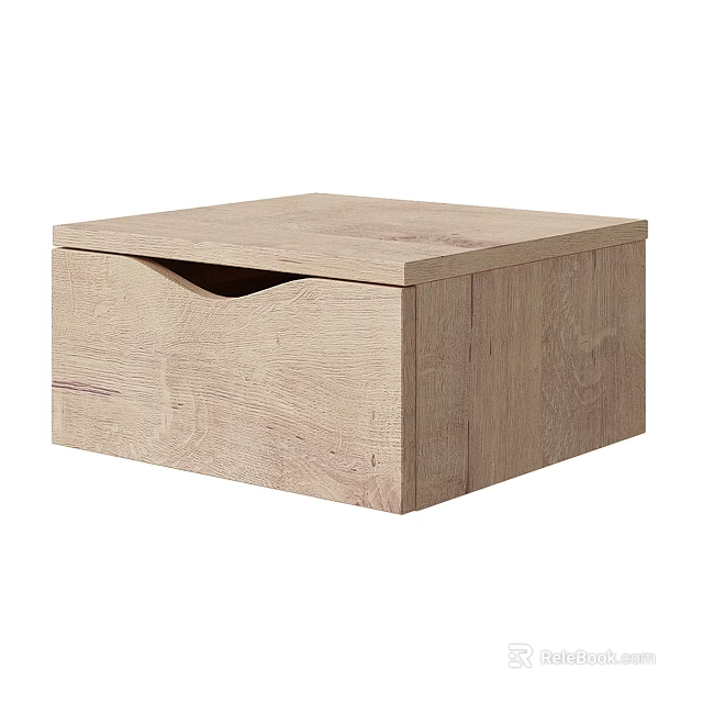 Light Wooden Entryway Side Cabinet With Simple Design Drawer And Wood Grain Surface 3d model 