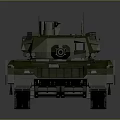 Military Tank 3D Model Design With Green Armor Tracks And Cannon Structure