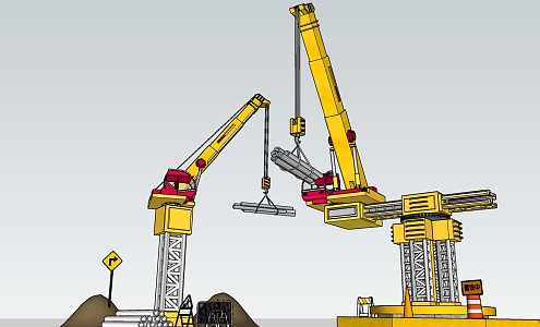 Modern tower crane 3d model