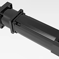 Industrial Equipment Hydraulic Cylinder With Black Cylindrical Body And Mounting Flange