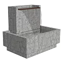 Modern Garden Ornament Water Feature With Concrete Square Structure And Flowing Water