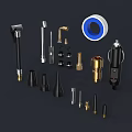 Air pump accessories DC car charging head water pipe interface inflation interface 3d model