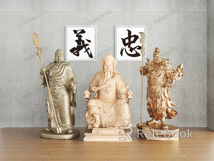 Chinese Statue Guan Gong Sculpture Ornaments model