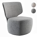 Modern Single Sofa with Comfortable Fabric Upholstery in Beige and Gray Colors