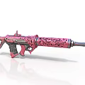 Pink Artistic Rifle With Intricate Carved Pattern And Modern Design Features 3d model
