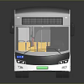Modern Electric Articulated Bus With Yellow Seats Interior And Black White Exterior