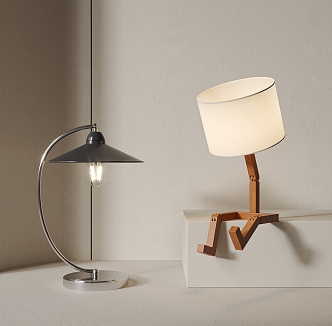 Modern medieval table lamp 3d model