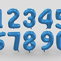 Blue Number Balloons Wall Decor With Numbers One To Zero For Party Celebrations