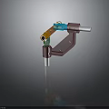 Mechanical Character Structure Featuring Multicolored Parts And Metal Rod Components Design
