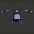 Aerospace Purple Helicopter With AIR LUX Design Yellow Rotor Tips And Reflective Surface