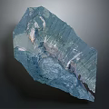 Scenic Natural Landscape With Blue Rocky Textures And Layered Mountainous Formations