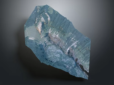 Scenic Natural Landscape With Blue Rocky Textures And Layered Mountainous Formations 3d model