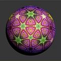 Colorful Spherical Decorative Ornament Set With Ornate Geometric Patterns And Vibrant Hues