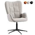 Brown Leather Office Chair With High Back Tufted Design Curved Armrests Black Five Star Base