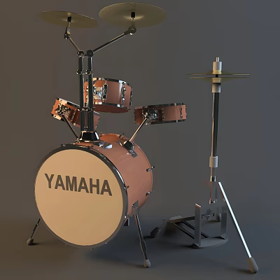 YAMAHA Complete Professional Drum Set Entertainment Electronics With Cymbal Stand 3d model