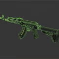 High Quality Modern Black Assault Rifle With Orange Grip And Tactical Components