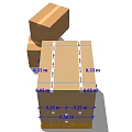 Stacked Cardboard Boxes With Large Package On Wooden Pallet For Shipping