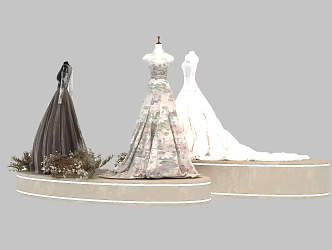 Modern Wedding Dress 3d model