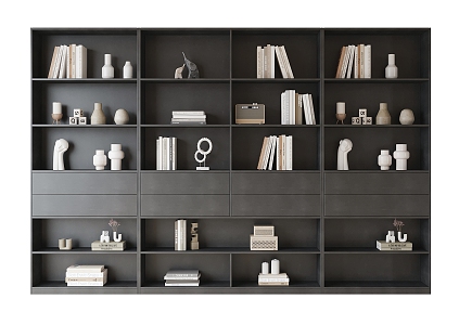 Bookcase Books Book Ornaments 3d model