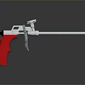 Professional Red Handle Caulk Gun With Silver Metal Body And Long Rod
