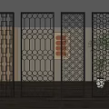 Modern Room Dividers With Geometric Patterns And Decorative Elements In Interior 3d model