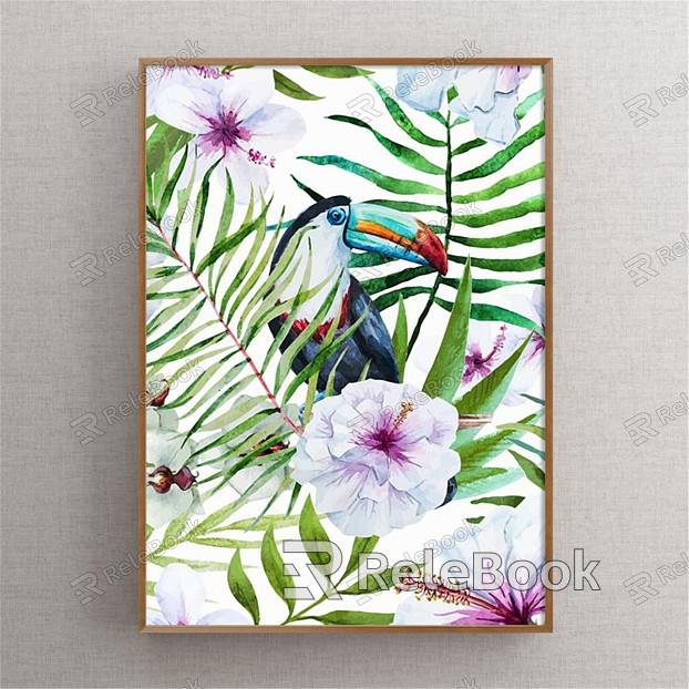 American Animal Painting Green Bedroom Plant Flowers Flowers and Birds Decorative Painting model