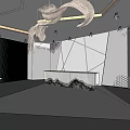 Modern Front Office Front Desk 3d model
