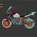 BMW Adventure Motorcycle Blue And White Design With Windshield Black Seat And Off Road Features