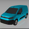Stylish Shiny Blue Citroen Commercial Van with Dark Background and Reflective Body