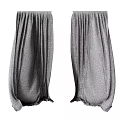 Pair of Gray Soft Fabric Curtains for Modern Window Treatment and Home Decor