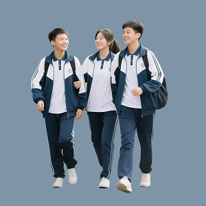Many students 3d model