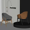 Poliform Gray And Brown Leather Dining Chairs With Wooden And Black Legs In Modern Interior