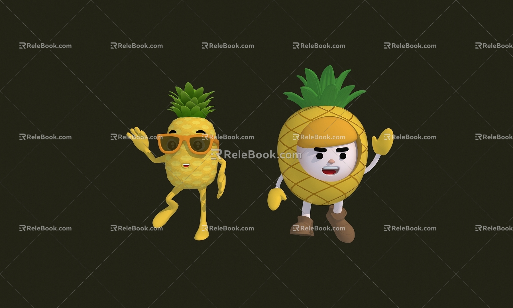 Cartoon Fruit Cartoon Fruit Meichen Cartoon Pineapple Doll Cartoon Pillow Cartoon Toy Cartoon Fruit Character 3d model