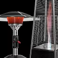Outdoor Heaters with Different Designs Including Umbrella Tower and Strip Styles 3d model