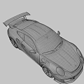 Orange Porsche Style Sports Car With Aerodynamic Design And Large Rear Spoiler