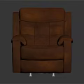 Red Leather Single Sofa with Padded Backrest and Modern Armrest Design 3d model