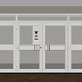 Modern Double Doors With Glass Panels And White Frames In Interior Design 3d model